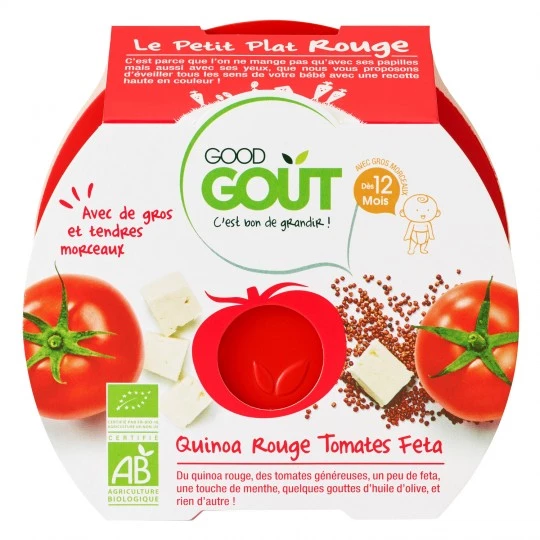 Plat préparé quinoa rouge tomates feta BIO dès 12 mois 220g - GOOD GOUT