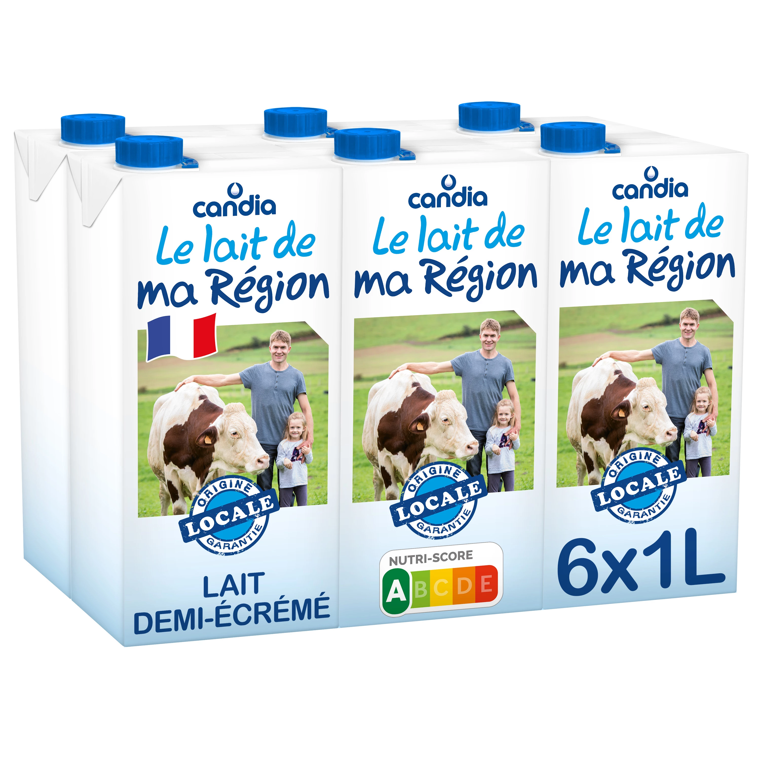 Teilentrahmte Milch aus meiner Region Rhône-Alpes, 6x1l - CANDIA