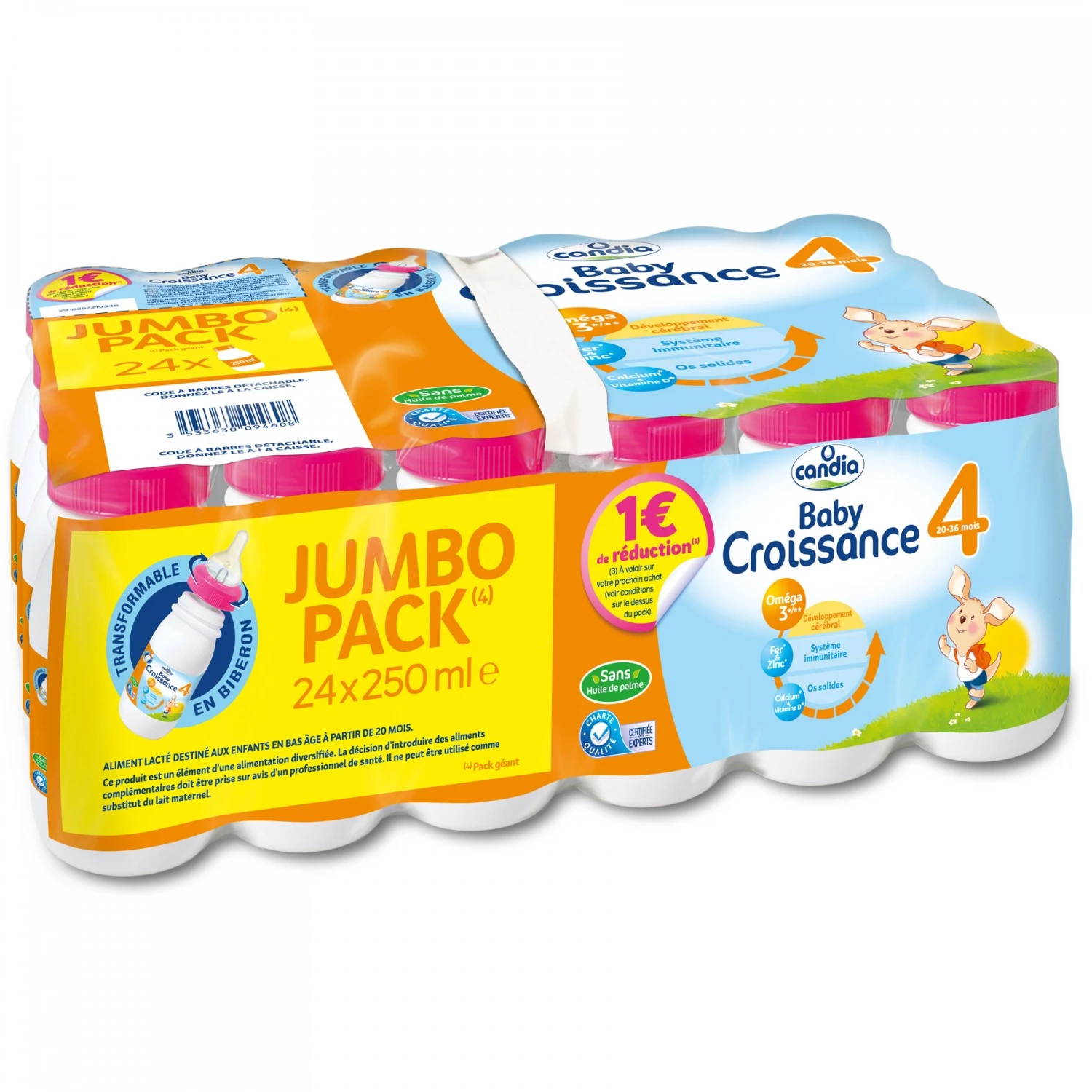 Lait bébé croissance 4ème âge dès 20 mois 24x250ml - CANDIA