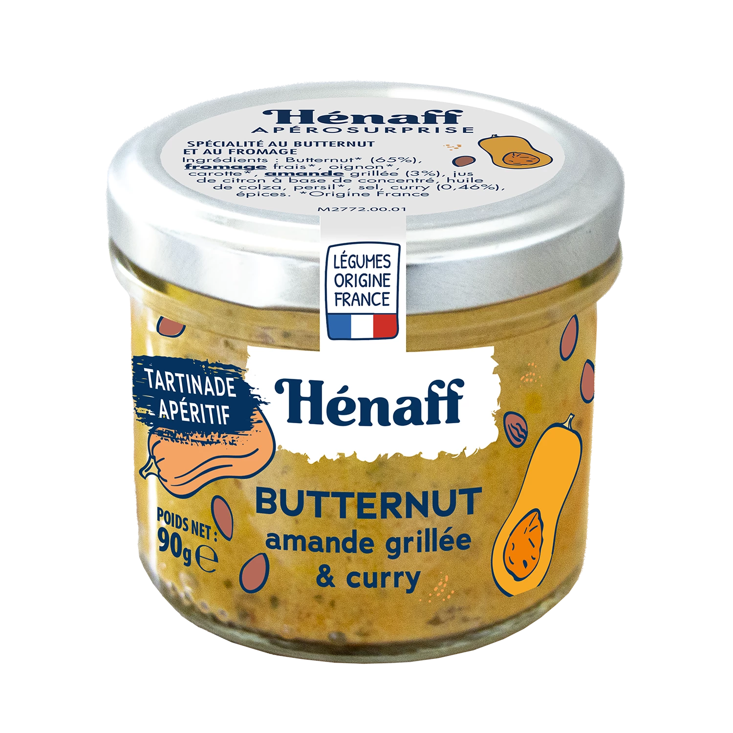 Tartinab le Butternut, Amande Grillée et Curry, 90g - HENAFF