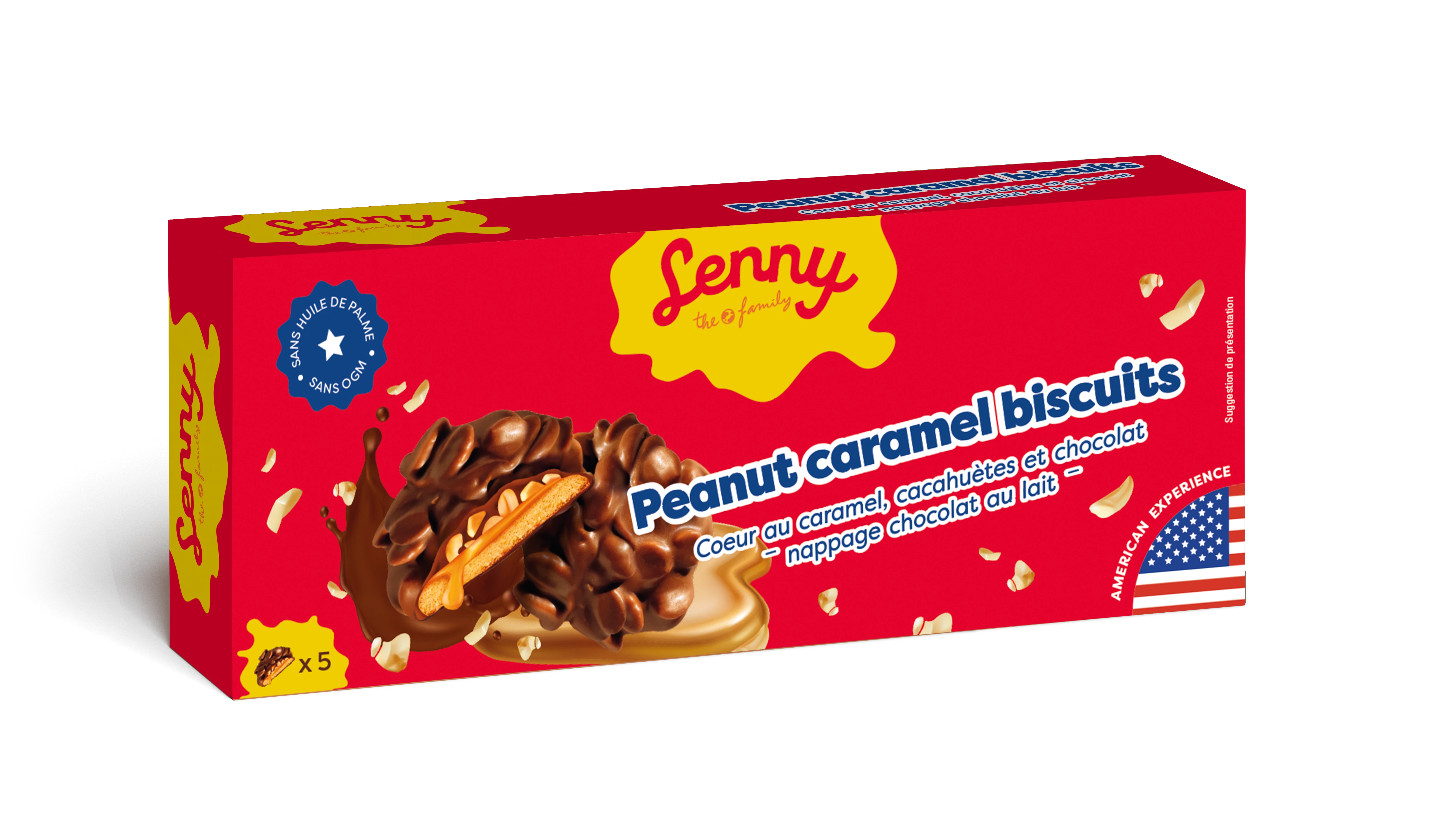 Biscotti al caramello alle arachidi, 110g x18 - LENNY