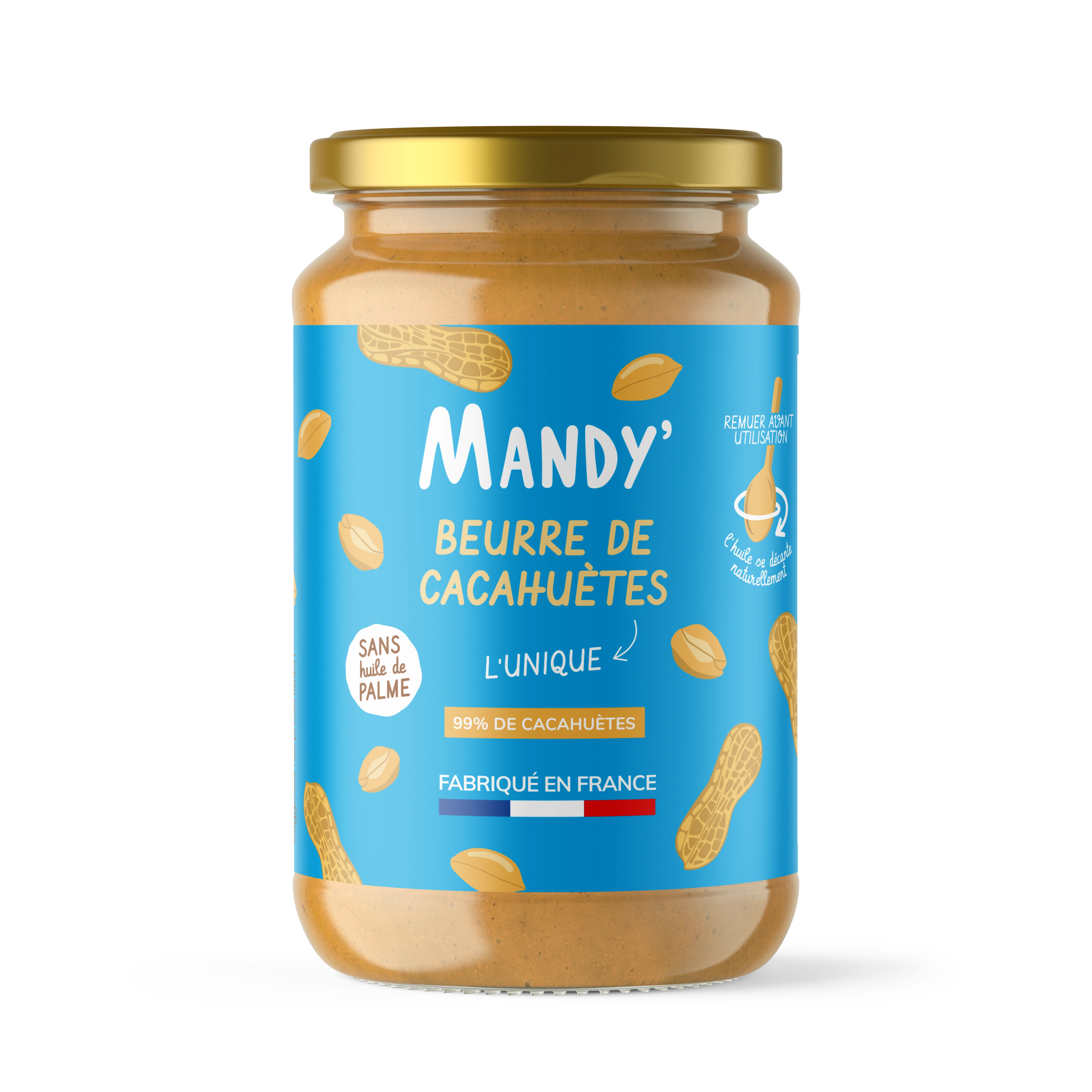 Manteiga de Amendoim Orgânica Sem Pedaços 340g - MANDY'