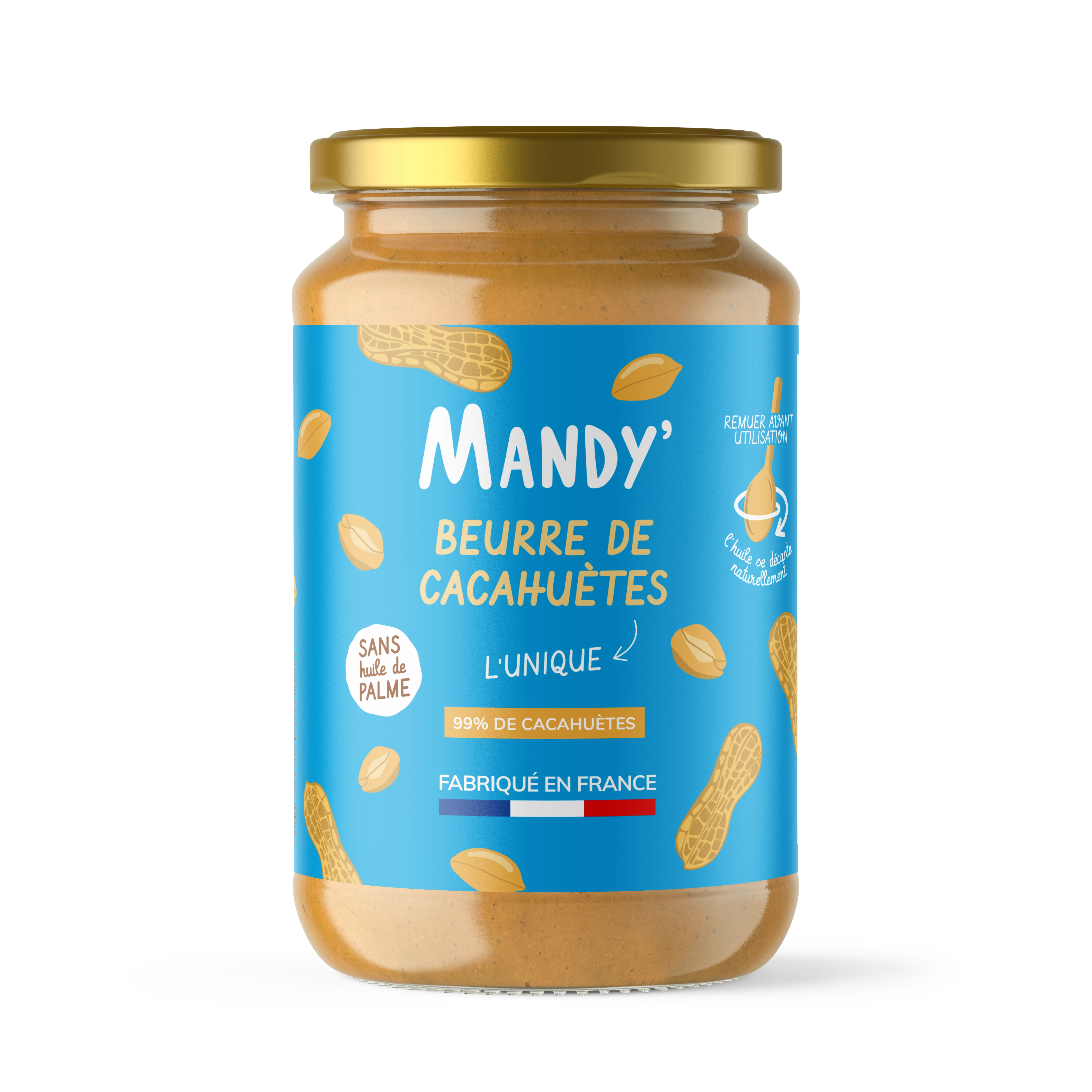 Bio-Erdnussbutter ohne Stücke 340g - MANDY'