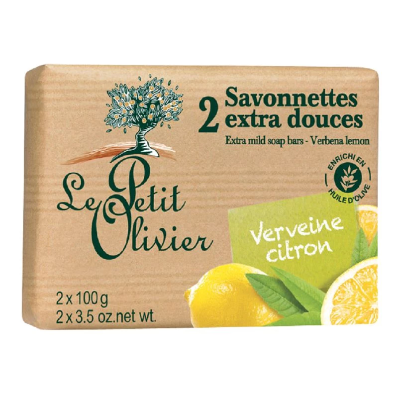 Savonnettes Verveine Citron 2x100g - Le Petit Olivier
