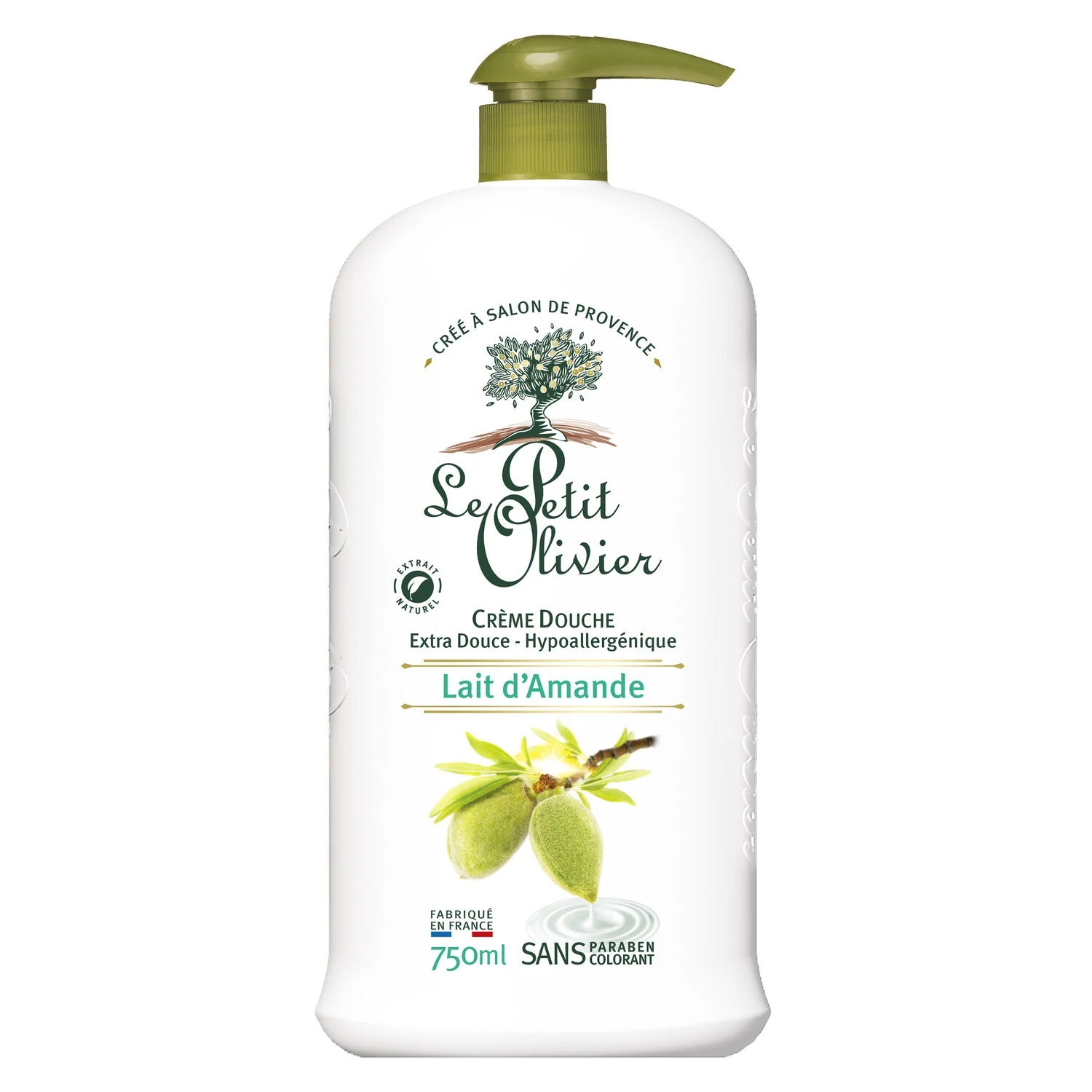 Extra gentle almond milk shower cream 750ml - LE PETIT OLIVIER