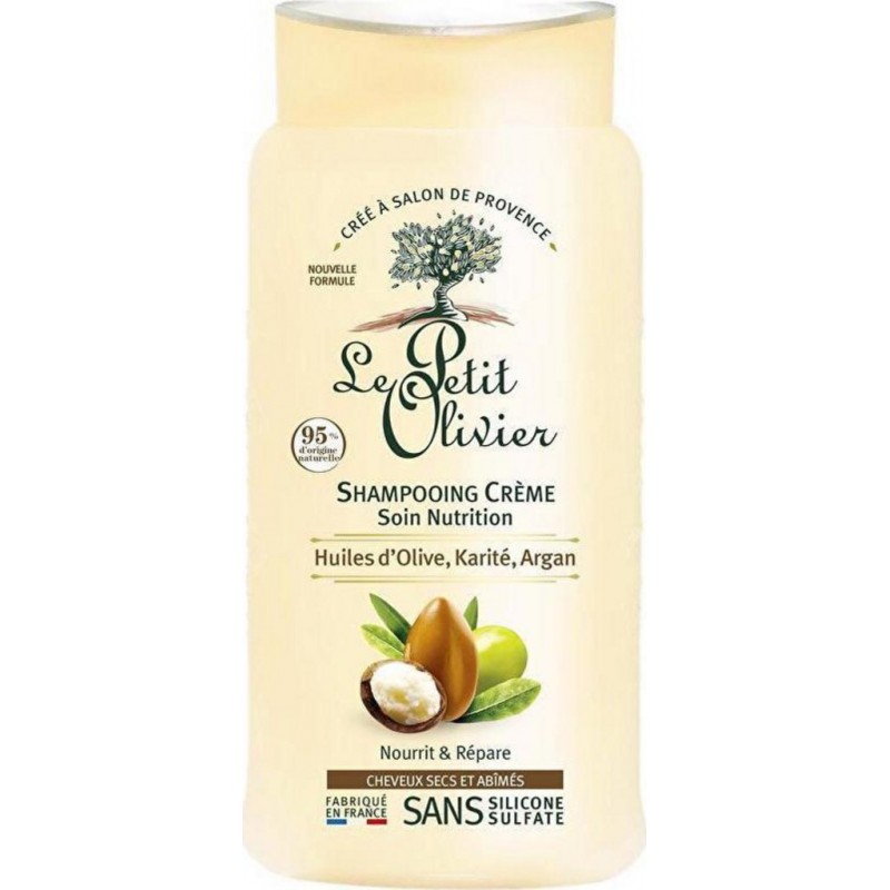 Shampooing crème l'huiles d'olive, karité, argan 250ml - LE PETIT OLIVIER