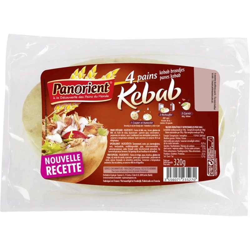 Pains Kebab x4 320g - PANORIENT