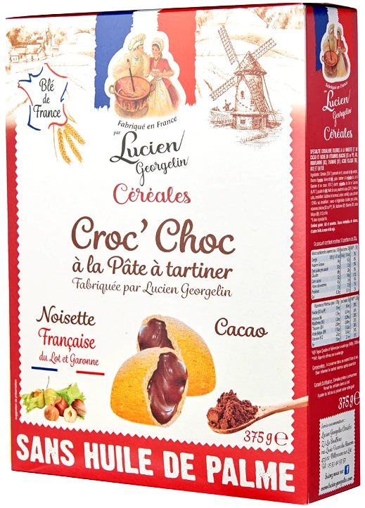 Croc'choc - Coussin Jaune Fourré à La Pâte à 
Tartiner Aux Noisettes Du Lot & Garonne Et Cacao 375g - LUCIEN GEORGELIN
