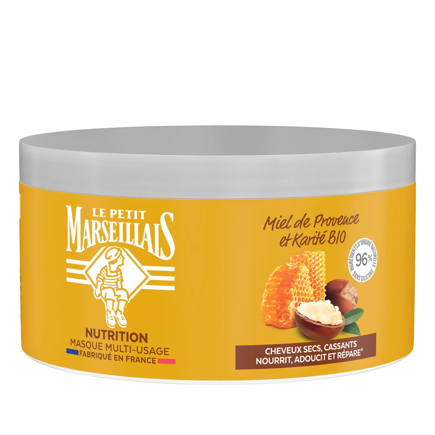 Masque Cheveux Miel & Karité Nutrition, Cheveux secs et cassants BIO 300ml - LE PETIT MARSEILLAIS