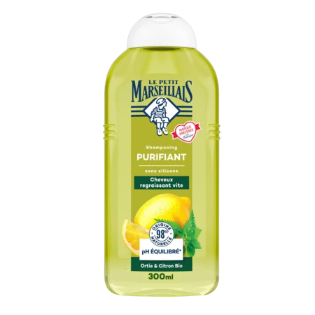 Purifying Shampoo With Nettles And Organic Lemon 300ml - LE PETIT MARSEILLAIS
