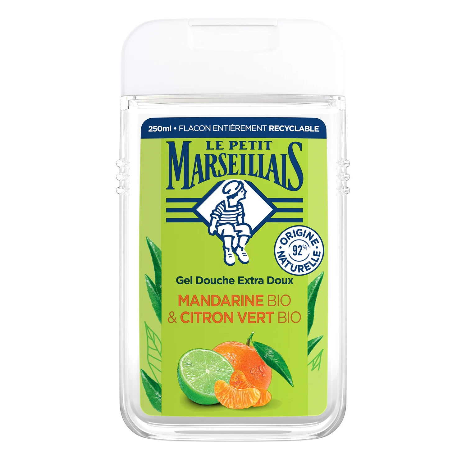 Mandarin & Lime Shower Gel Hydrates and Refreshes, Organic 250ml - Le Petit Marseillais