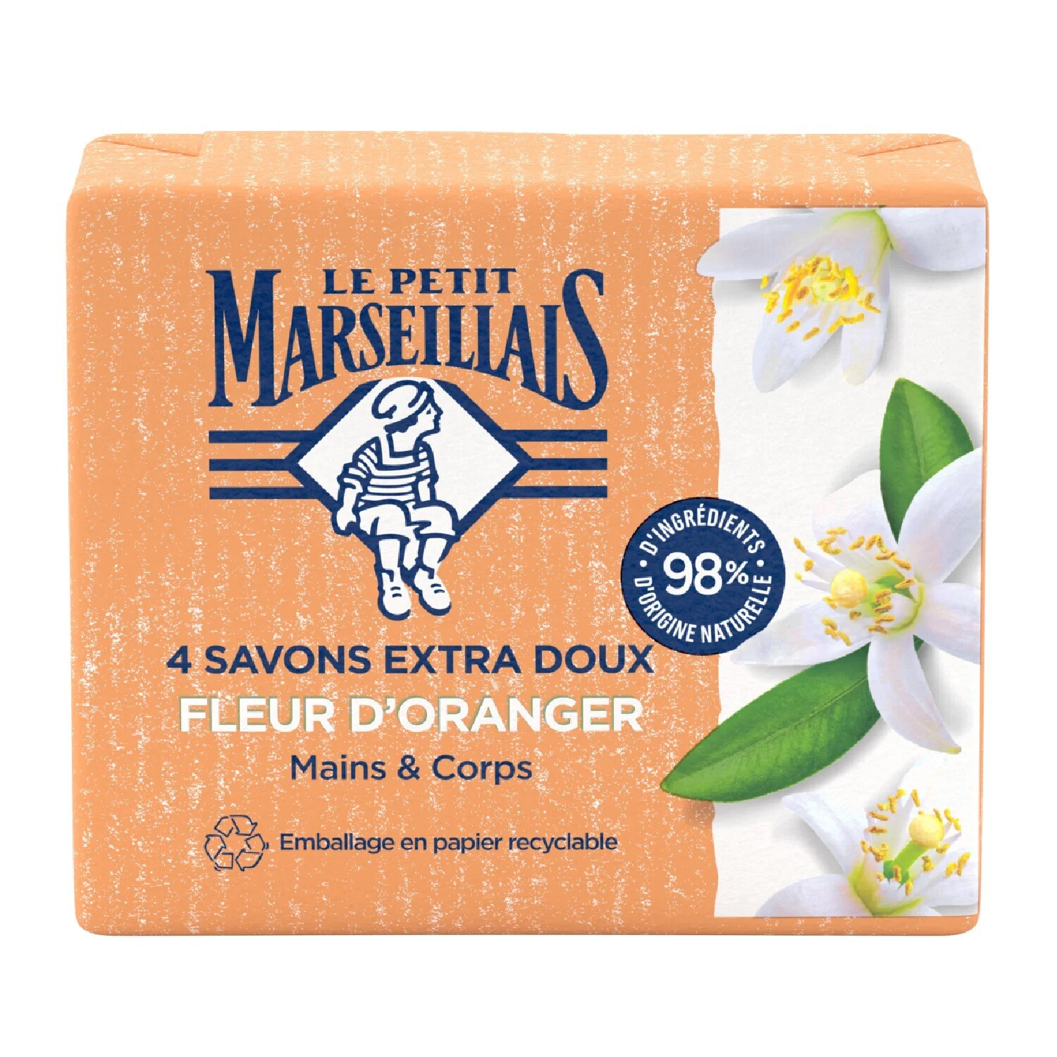 Savon Solide Mains & Corps Extra Doux Fleur D'oranger 4x100g - Le Petit Marseillais