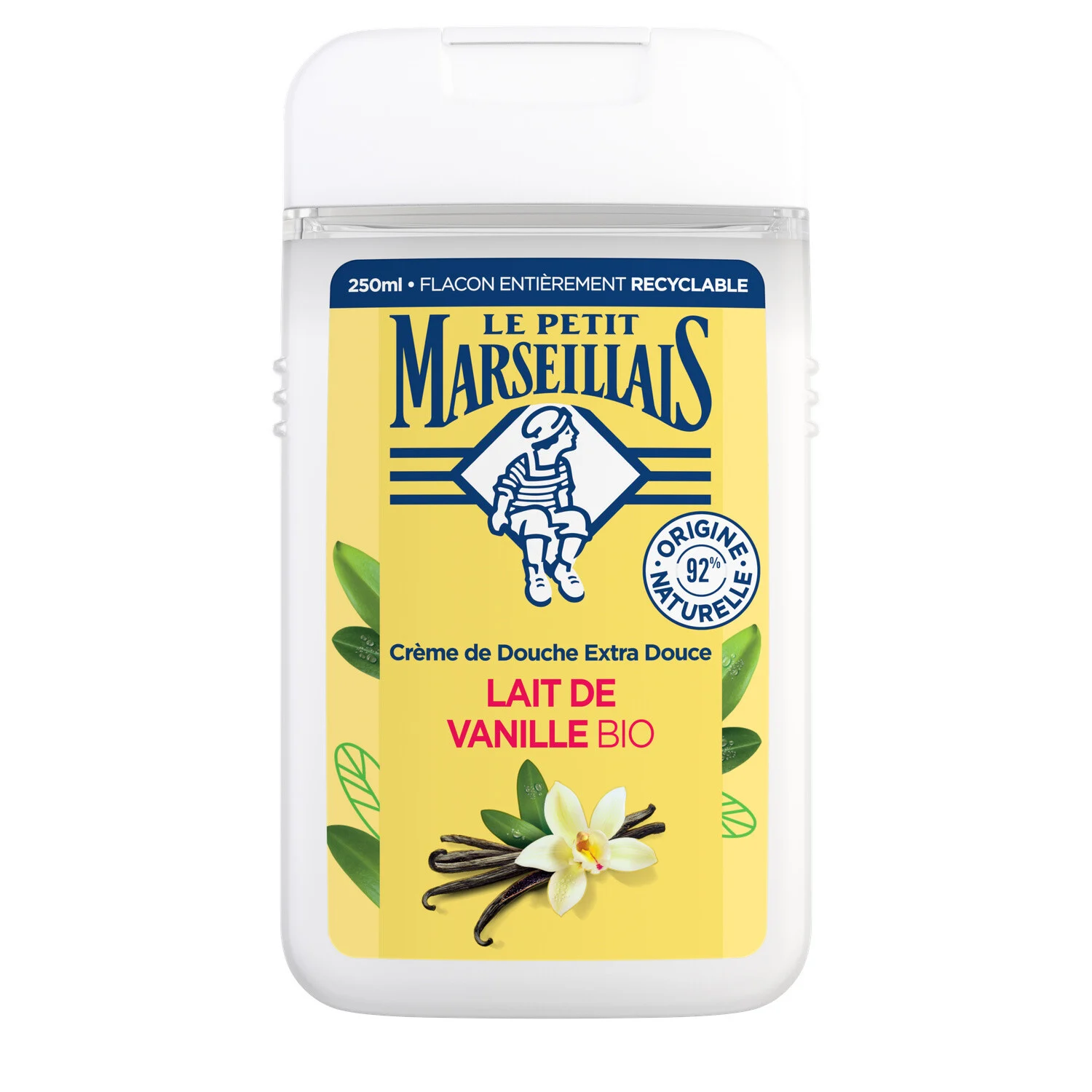 Vanilla Milk Shower Gel Hydrates and Nourishes, Organic 250ml - Le Petit Marseillais