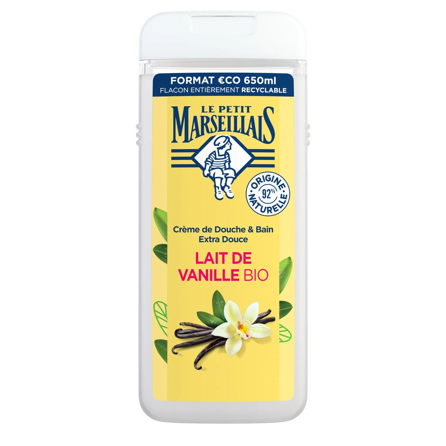 Organic Vanilla Milk Shower Gel Hydrates and Nourishes 650ml - LE PETIT MARSEILLAIS