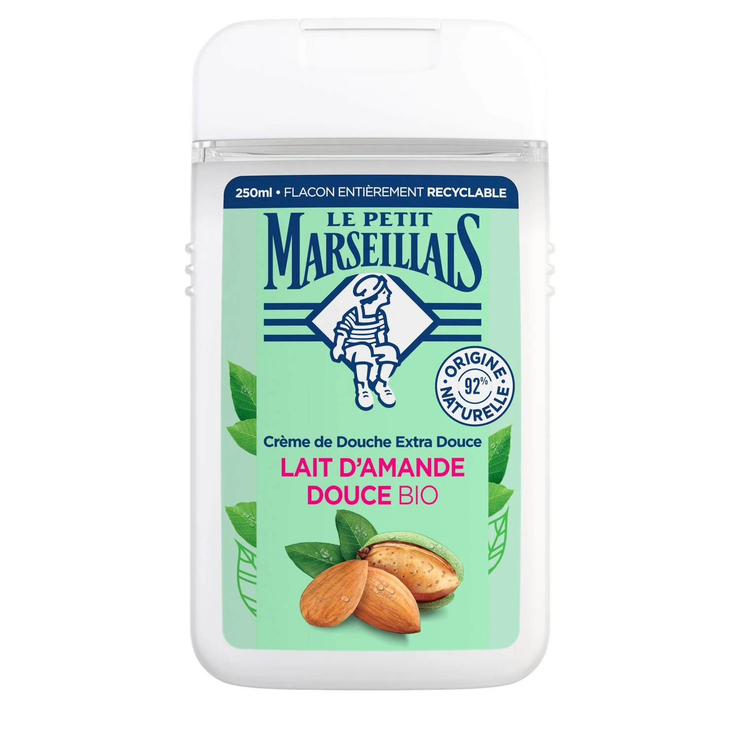 Organic Sweet Almond Milk Shower Gel Hydrates and Nourishes 250ml - LE PETIT MARSEILLAIS