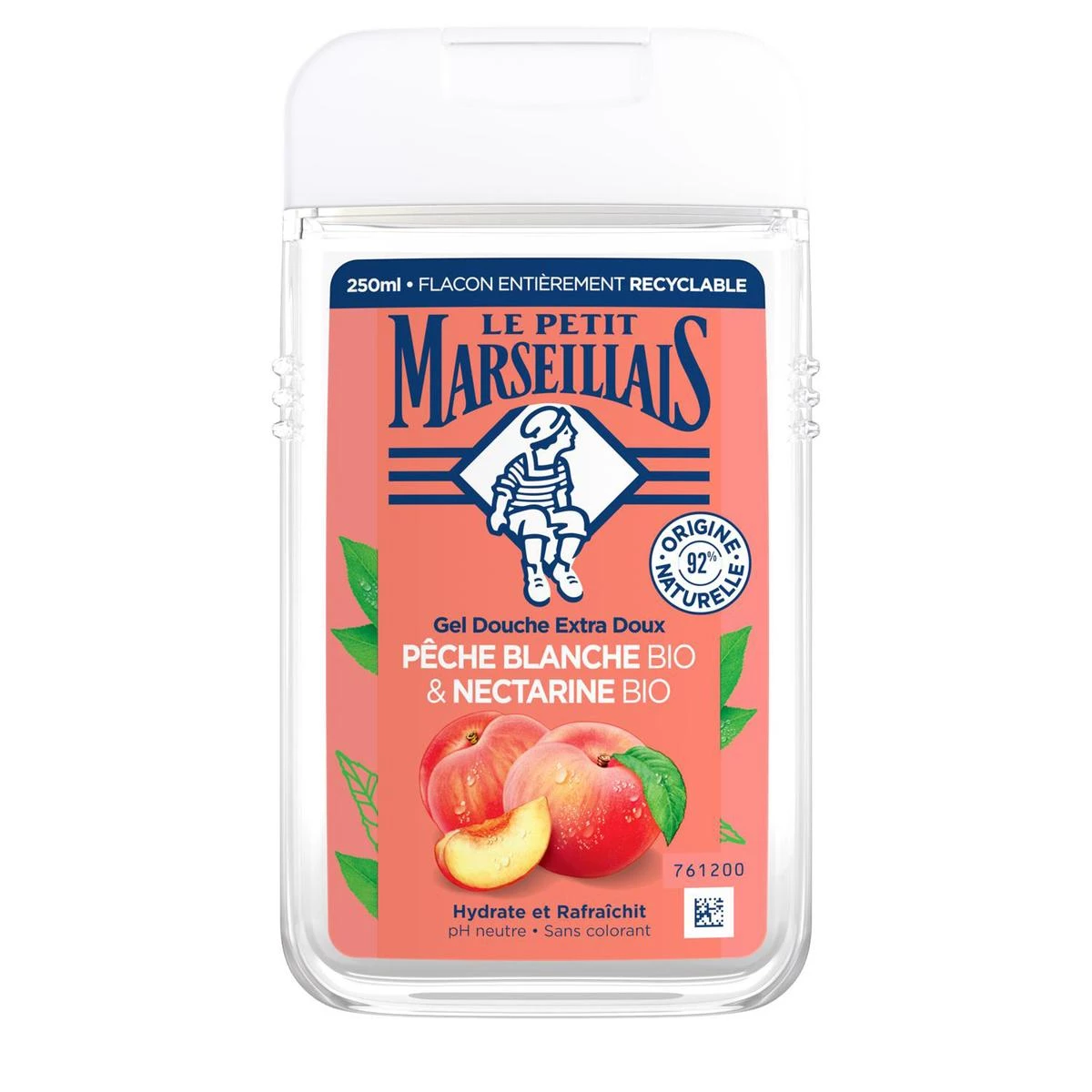 Shower Gel with Peach & Nectarine Moisturizes and Refreshes Organic 250ml - LE PETIT MARSEILLAIS