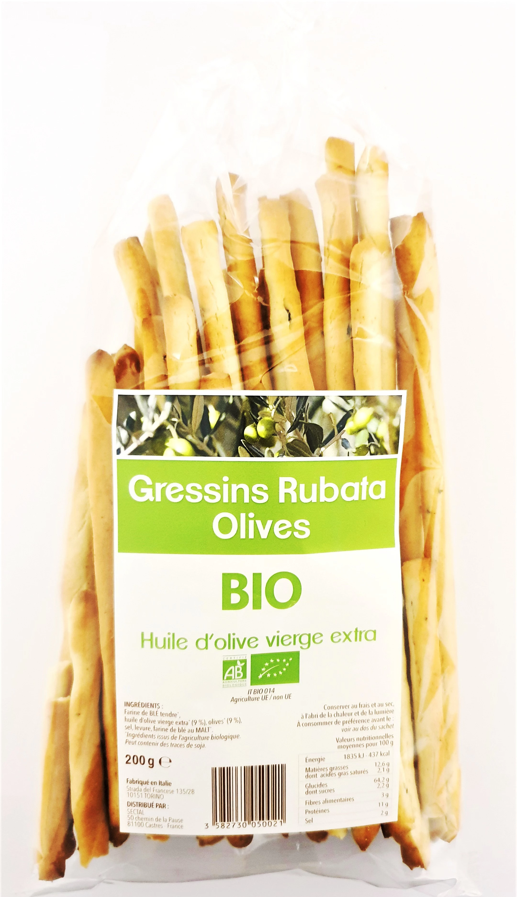 Gressins Rubata Bio Olive 200g