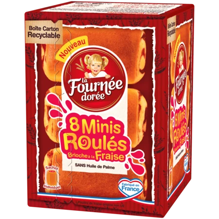 Mini Strawberry Brioche Rolls X8 - LA FOURNÉE DORÉE
