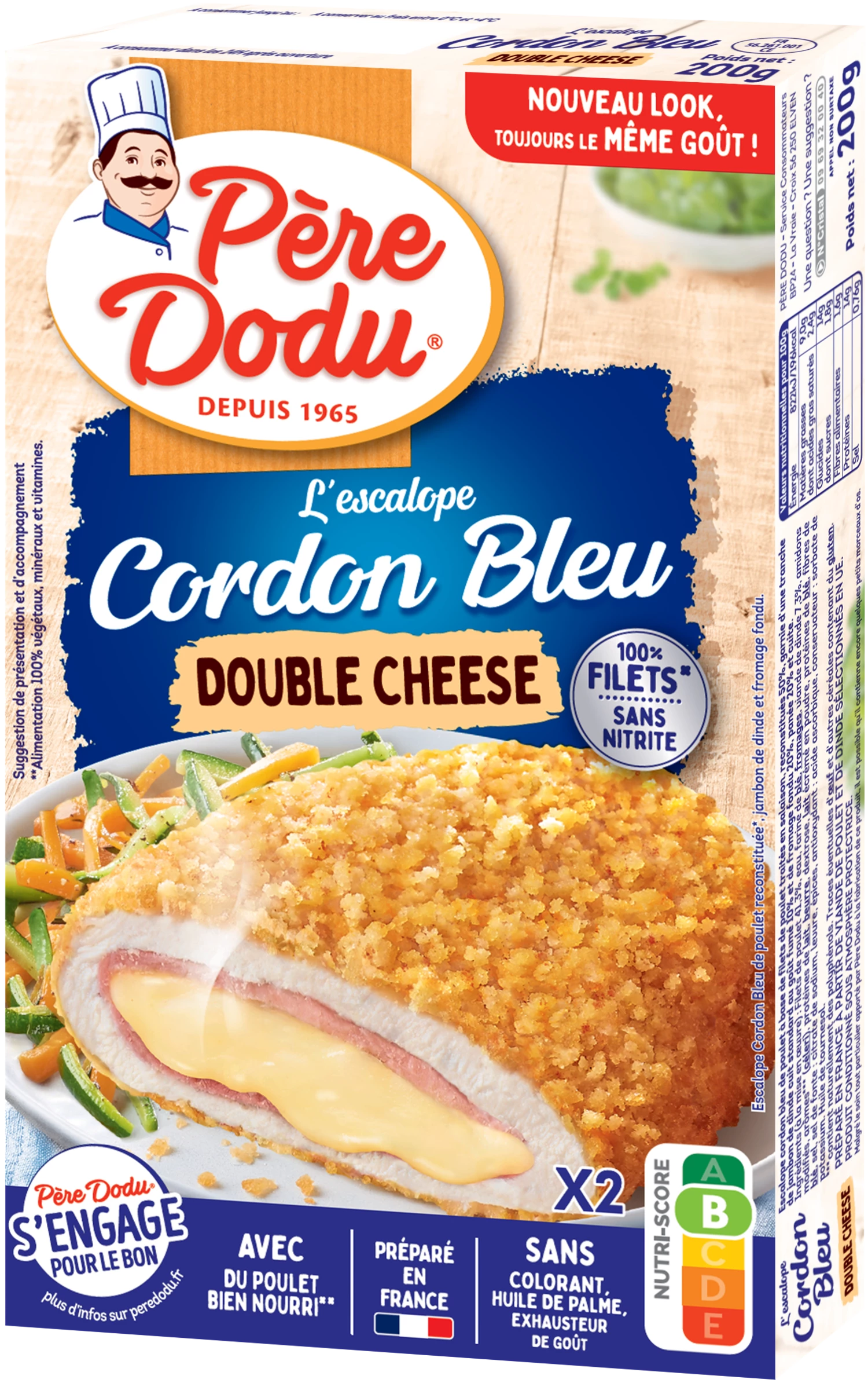 Cordon Bleu Double Cheese, 200g - PÈRE DODU