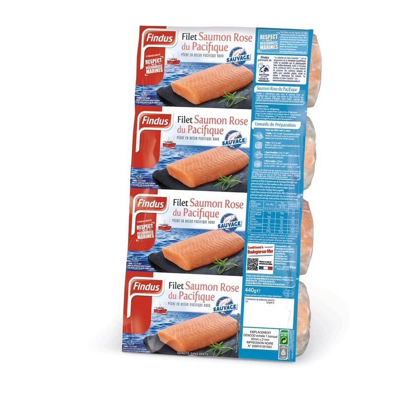 Pacific pink salmon fillets 440g - FINDUS