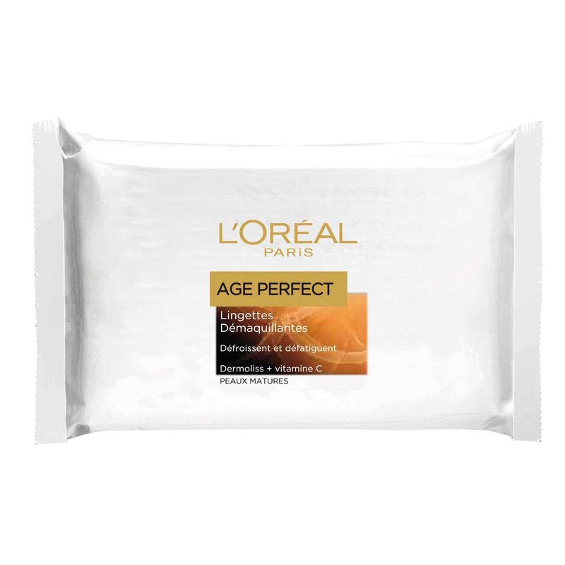 Make-up remover wipes for mature skin x25 - L'OREAL PARIS AGE PERFECT