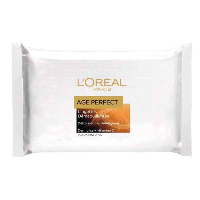 مناديل مزيلة للمكياج للبشرة الناضجة ×25 - L'OREAL PARIS AGE PERFECT