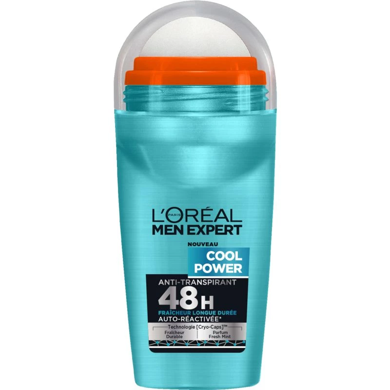 مزيل العرق رول أون مين إكسبرت كول باور 50 مل - L'OREAL