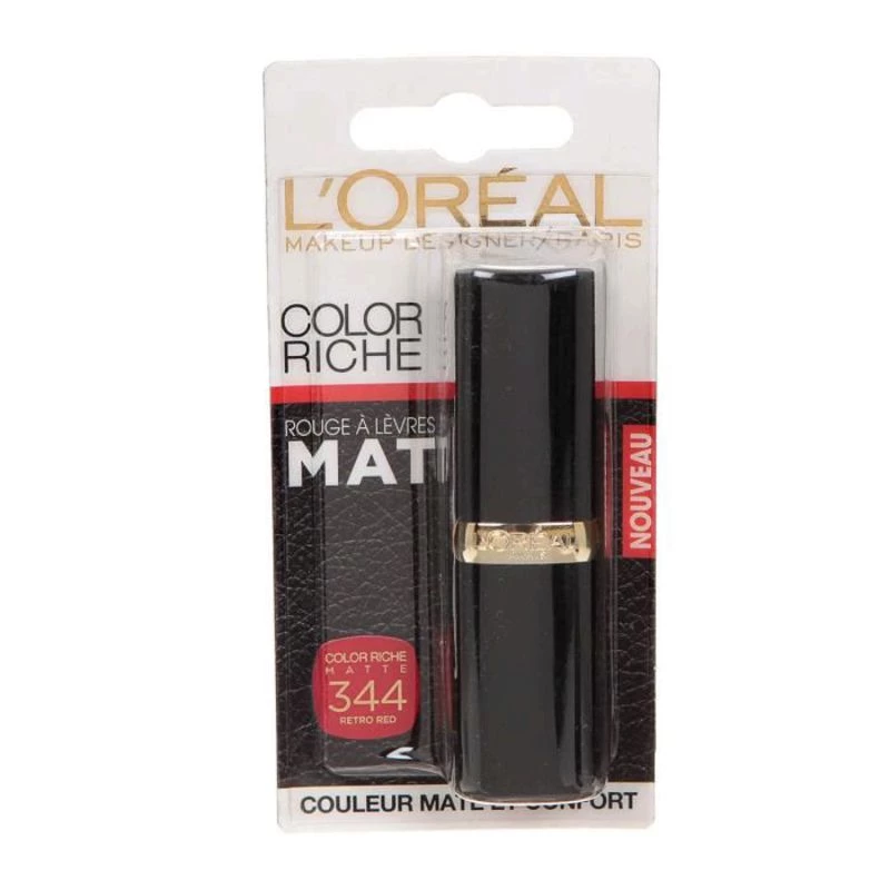 Son môi màu Riche Matte 344 Đỏ Retro - L OREAL