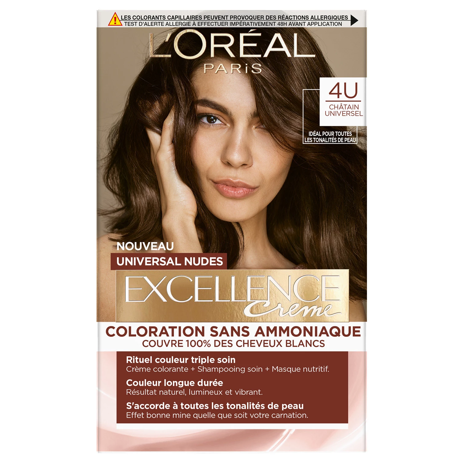 Coloration Cheveux Universal Nudes 4 Châtain Excellence - L'oreal