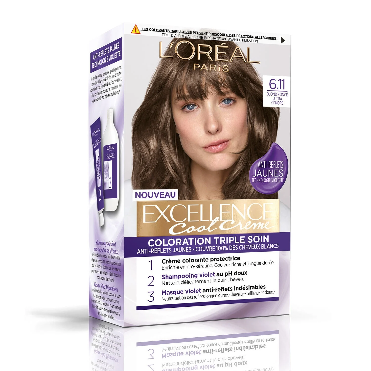 Colore dei capelli 6.11 Biondo scuro Ultra Ash Triple Care - L'ORÉAL