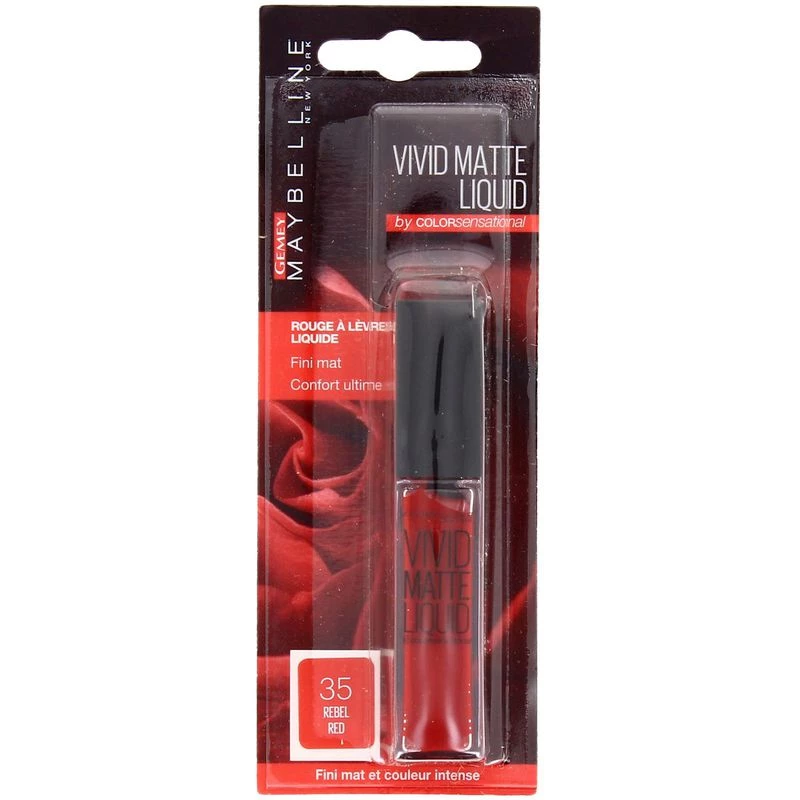 Líquido Matte VívidoGloss 35rebel Vermelho - MAYBELLINE
