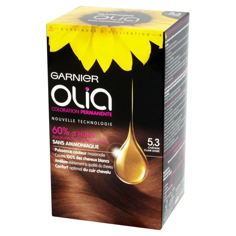 Coloração permanente 5.3 marrom dourado claro GARNIER OLIA