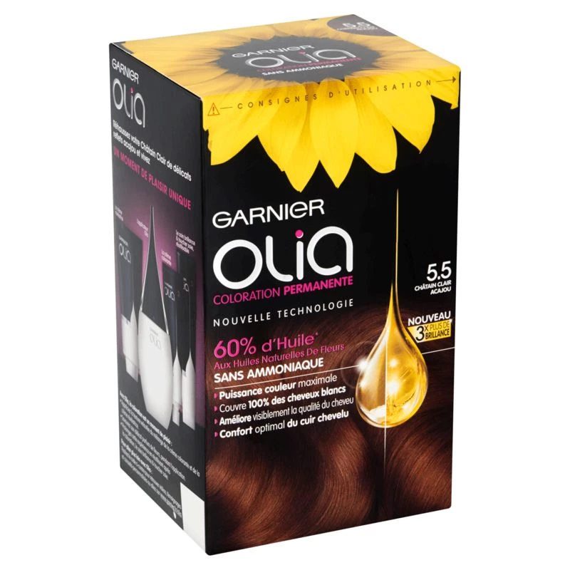 Permanent coloring 5.5 light brown mahogany GARNIER OLIA