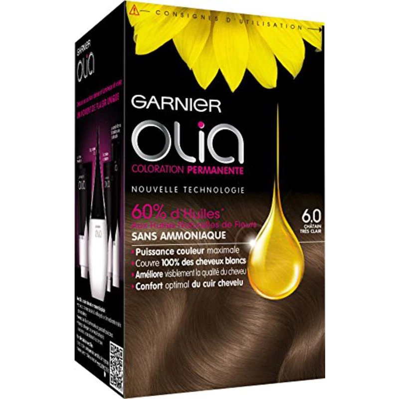 Permanent coloring 6.0 very light brown GARNIER OLIA