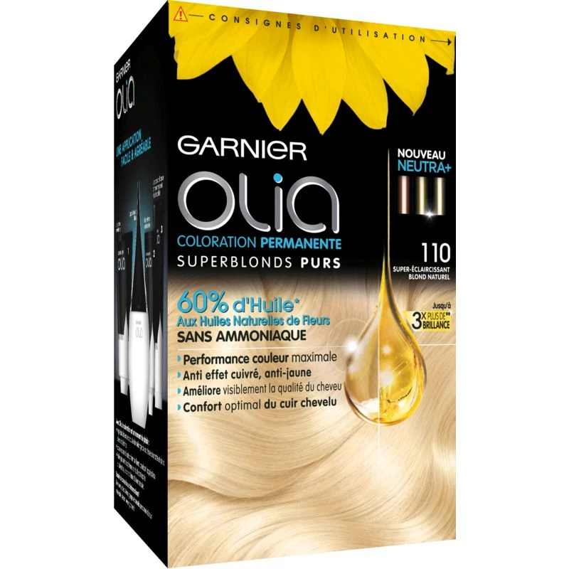 永久染色 olia superblondspures 110，不含氨 - GARNIER