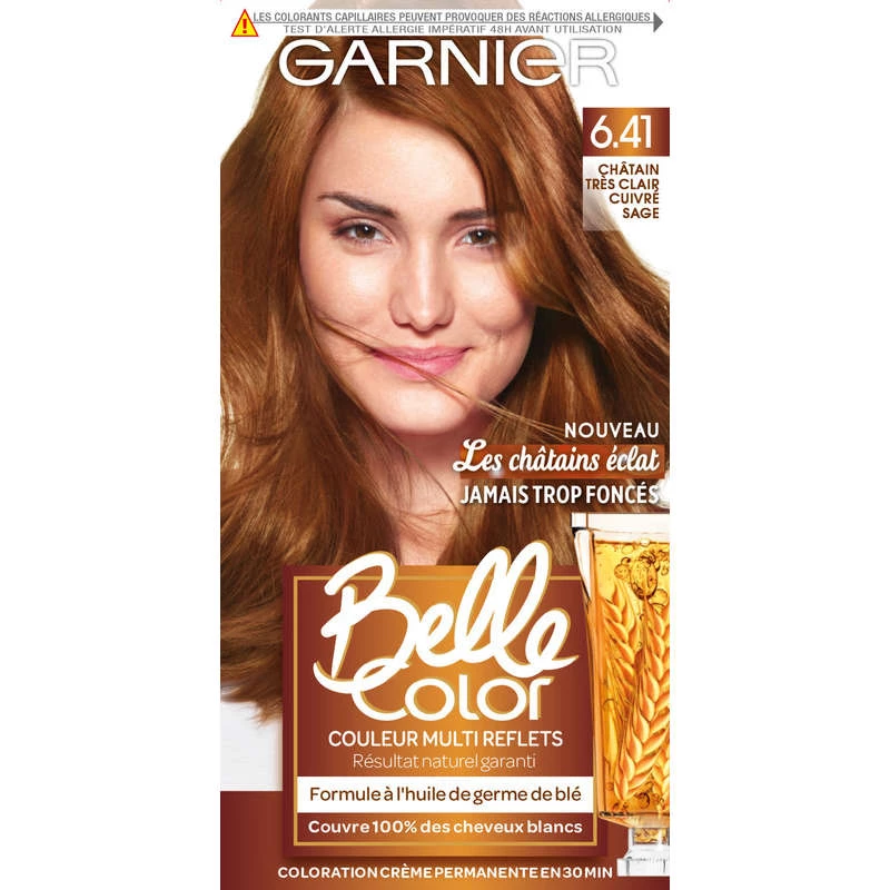 Belle Color Garnier Tinte 6.41 Castaño Muy Claro Salvia Cobrizo - GARNIER
