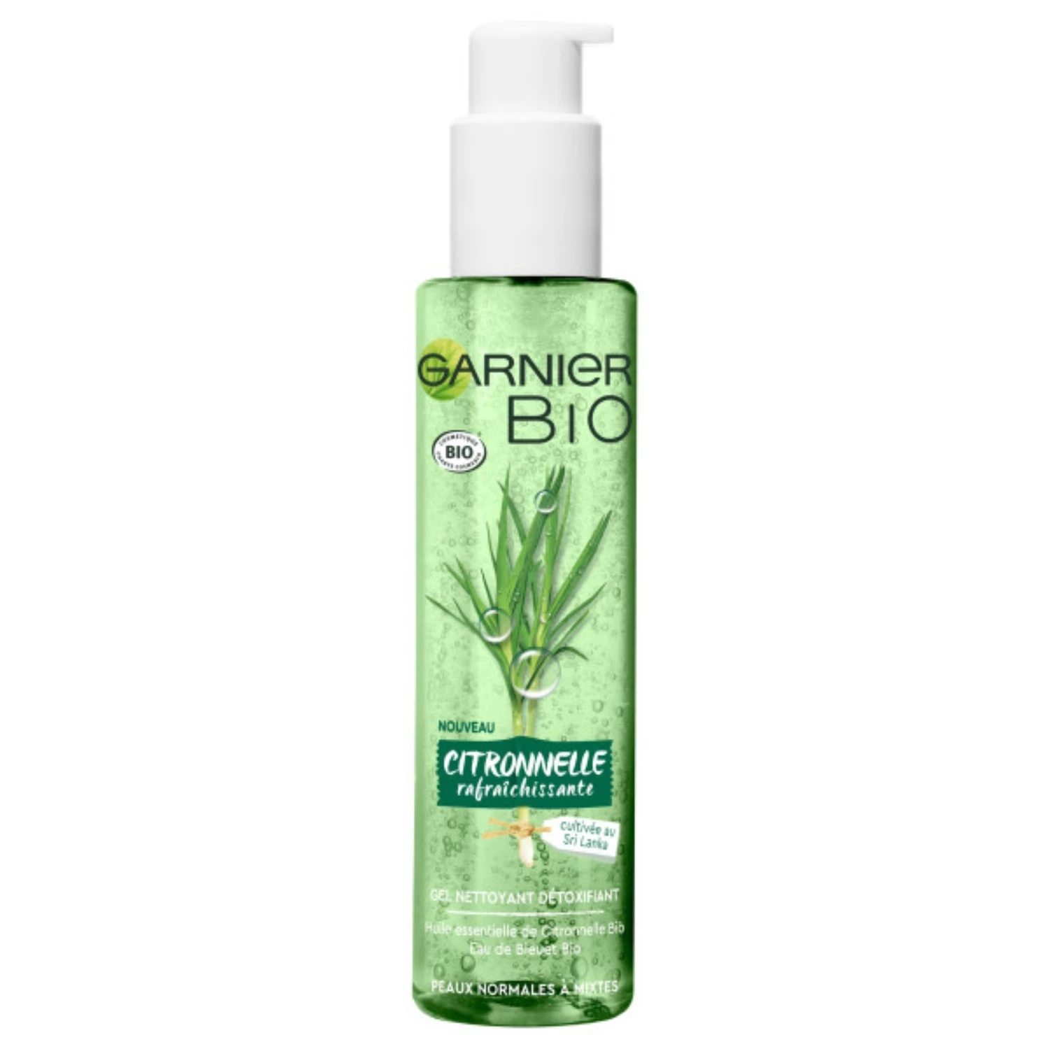 Gel Nettoyant Detoxifiant à la Citronelle Bio 15cl - GARNIER