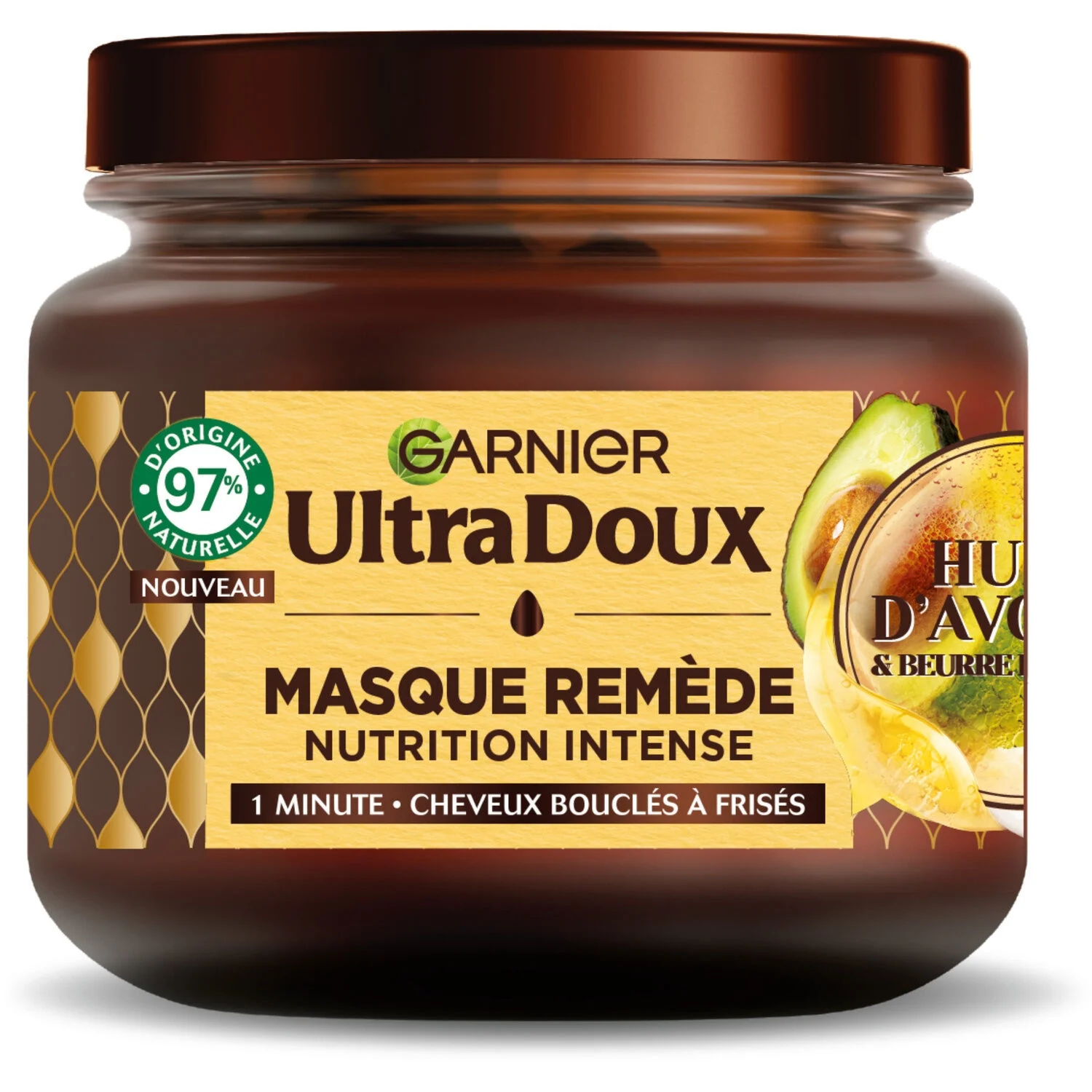 Hair Mask Intense Nutrition Remedy for Curly Hair Avocado Shea 340ml - Ultra Doux