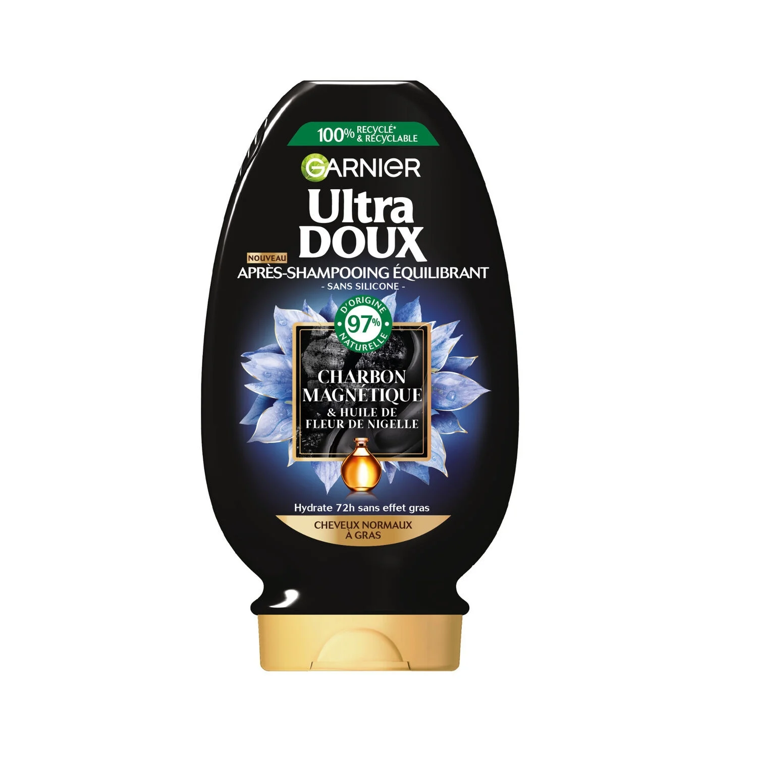 Haircare Magnetic Charcoal and Nigella Flower Oil Balancing Conditioner, 220ml - GARNIER