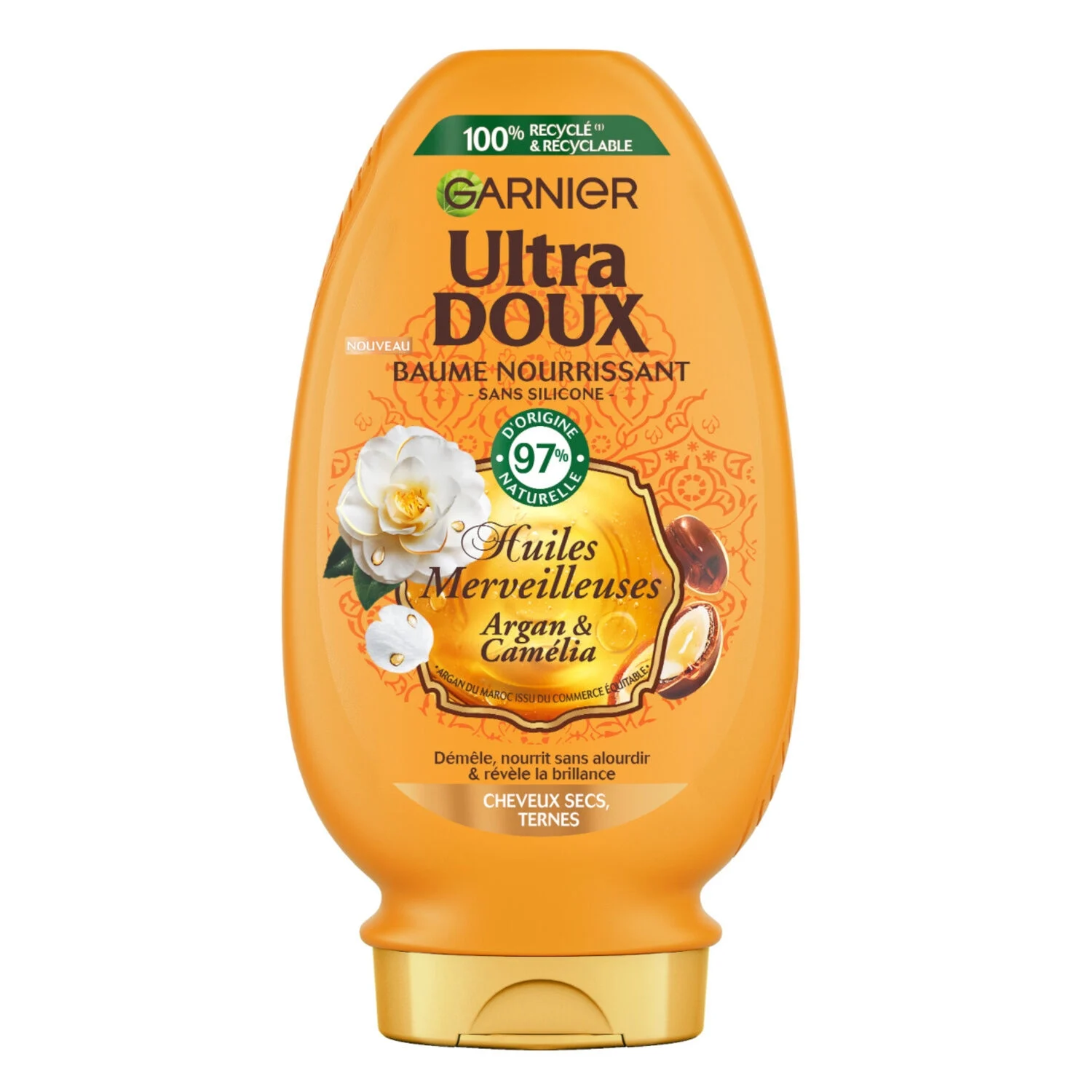 Conditioner Nourishing Balm Dry Hair Wonderful Argan and Camellia Oils, 250ml - GARNIER