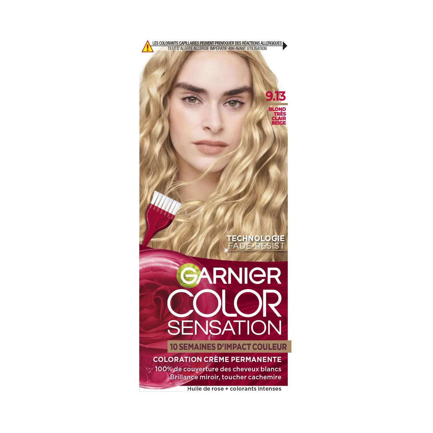 Coloration Cheveux Permanent Blond trÃ¨s Clair Beige 9.13 - GARNIER