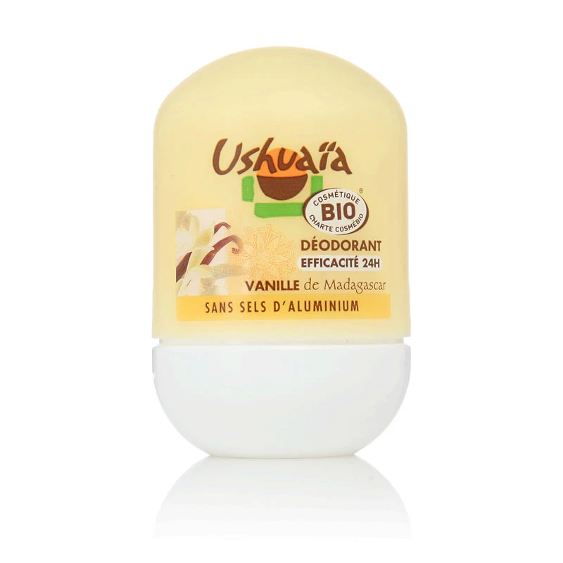 Desodorante feminino roll-on 24h orgânico Madagascar baunilha 50ml - USHUAIA