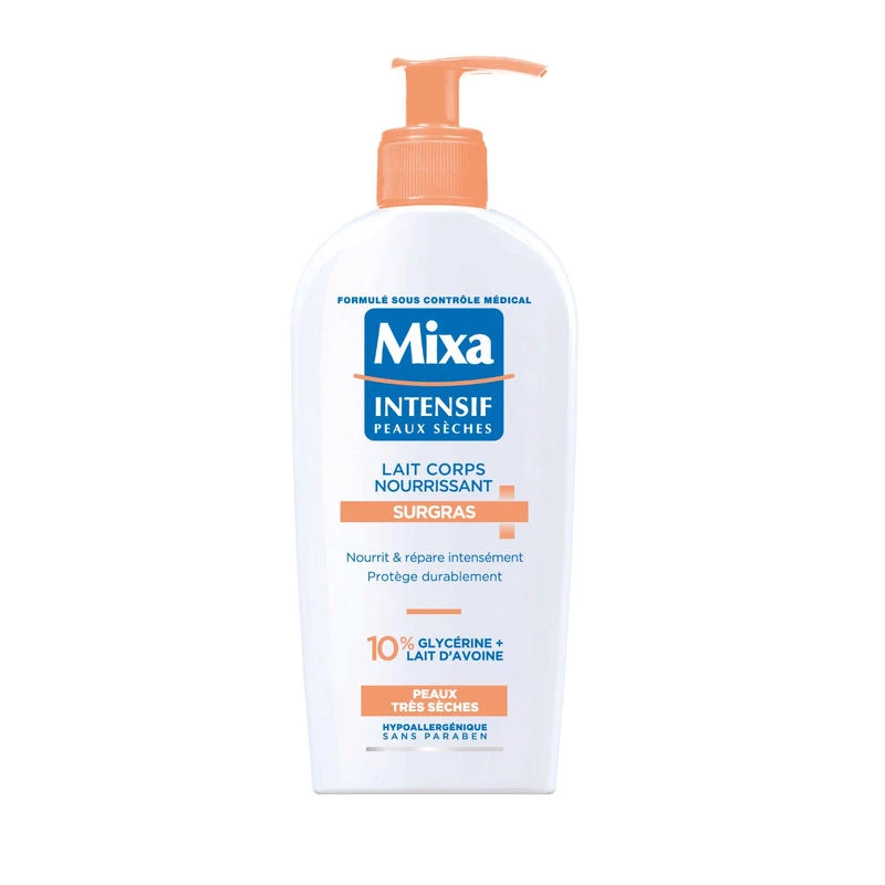 Lait corps nourrissant surgras 10% de glycérine & lait d'avoine 250ml - MIXA