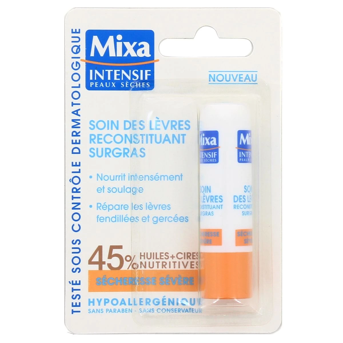 Baume à lèvres reconstituant surgras sécheresse sévère - MIXA INTENSE