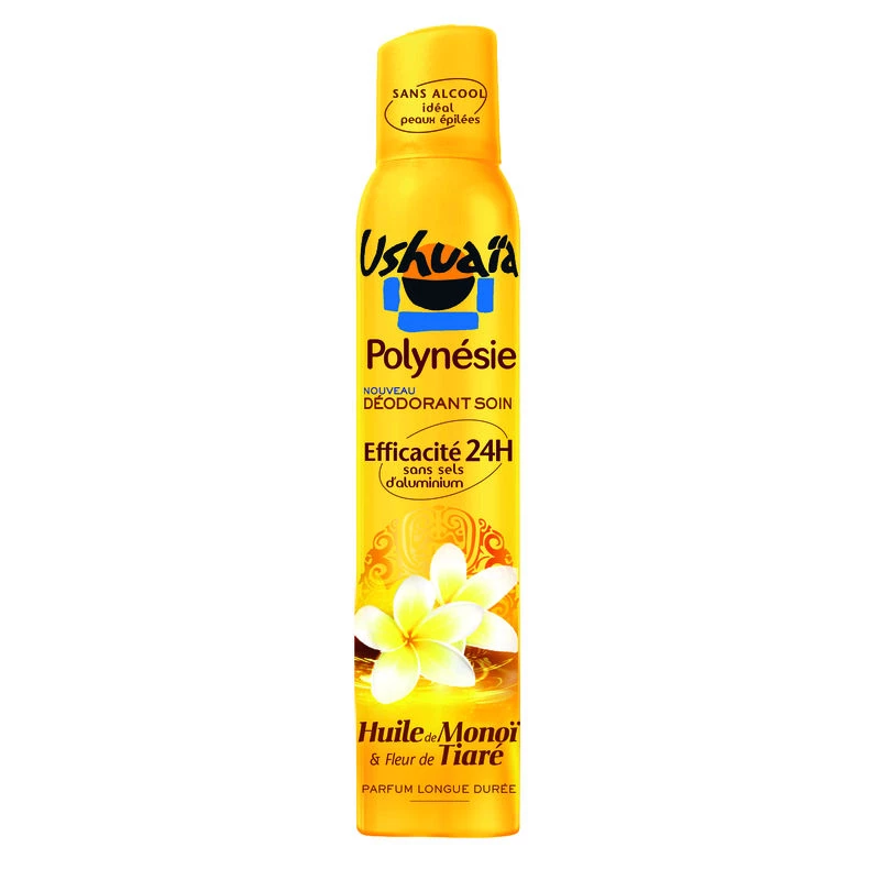 Déodorant femme 24h huile de monoï & fleur de Tiaré 200ml - USHUAIA