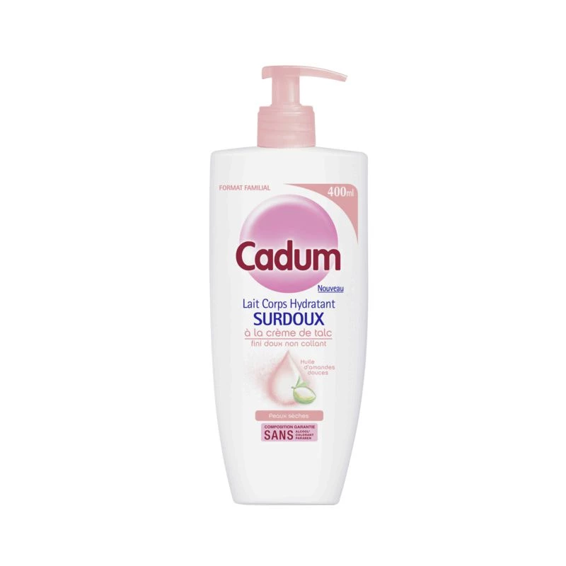 Lait corps hydratant surdoux talc & huile d'amande 400ml - CADUM