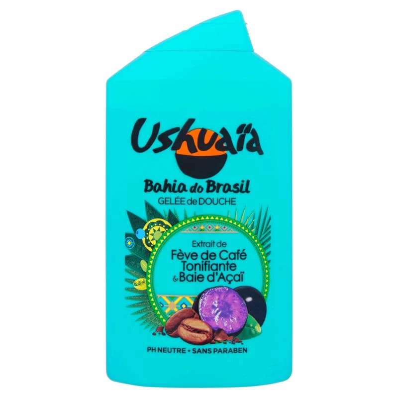 Gelée de douche fève de café tonifiante & baie d'Açaï 250ml - USHUAIA