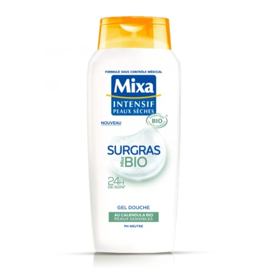 Gel douche surgras intensif BIO peaux sensibles 250ml - MIXA