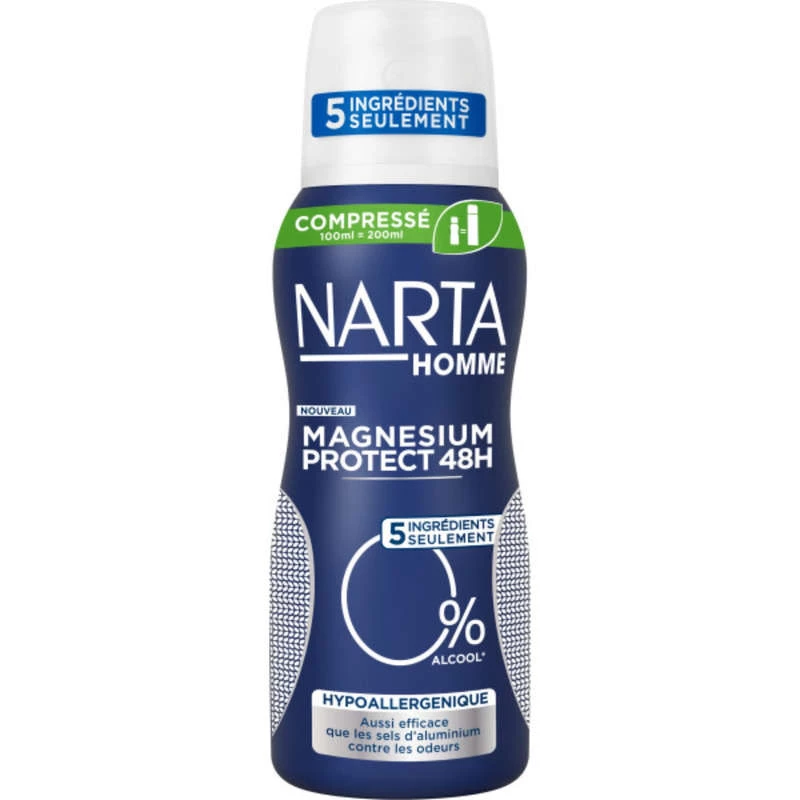 NARTA Magnésio protege desodorante masculino comprimido 100ml