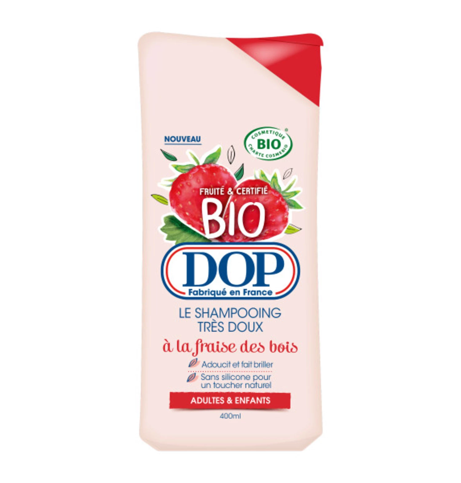 Shampooing à la fraise des bois bio 400ml - DOP